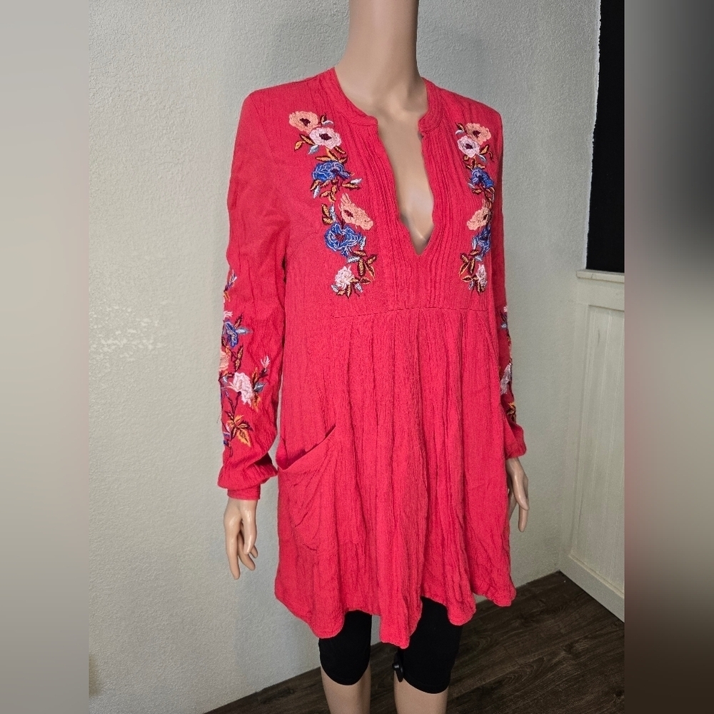 Free People Mia Embroidered Lined Dress Or Tunic Womens Size Small - Picture 5 of 15